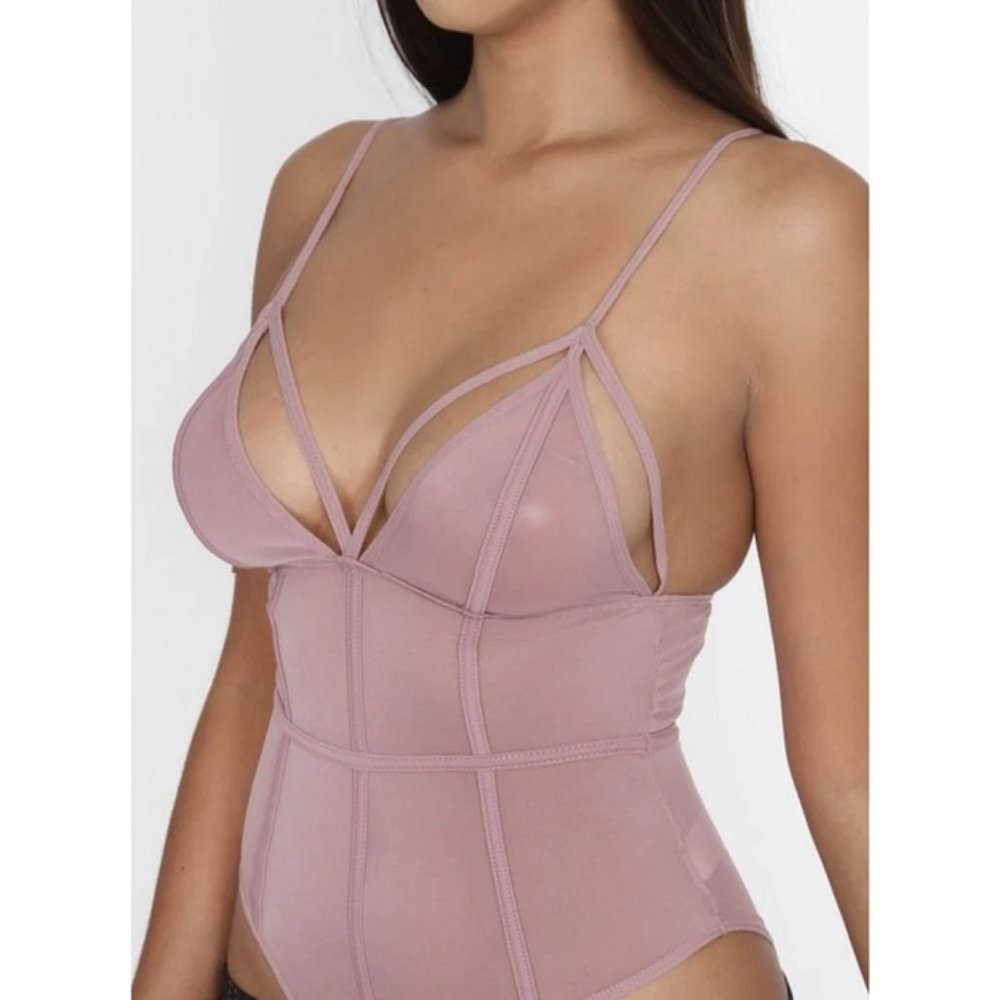Sexy Mauve Mesh Teddy, Size Medium